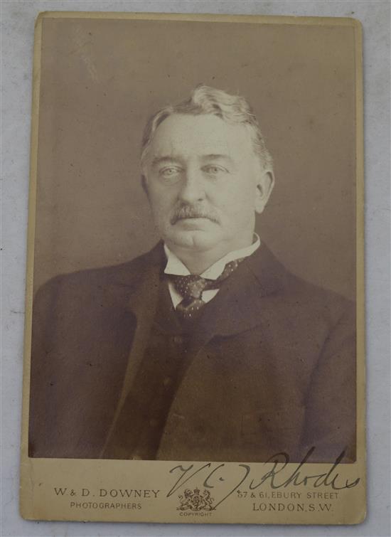 Rhodes, Cecil John (1853-1902). A photograph,